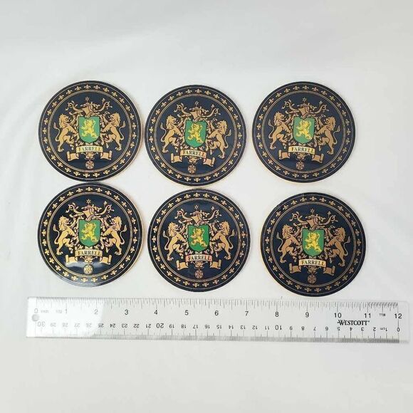 6 Drink Coasters FARRELL crest Family - Picture 2 of 4